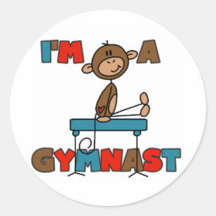 Apa mig förmiddag en gymnast runt klistermärke