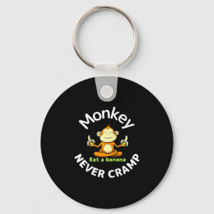 Apa Monkey Kramp Aldrig Äter En Banana Raglan Base Nyckelring