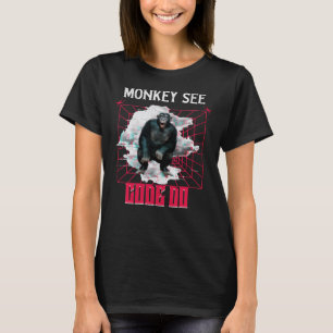 Apa Monkey Se Kod Gör Webb Utvecklare Humor T Shirt
