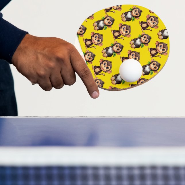 Apa Mönster Design Gul  Pingisracket (Insitu)