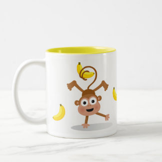 Apa och bananer Två-Tonad mugg