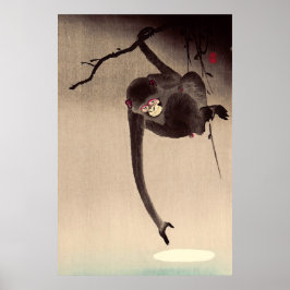 Apa och måne Ohara Koson Tidigt 1900-tal Poster