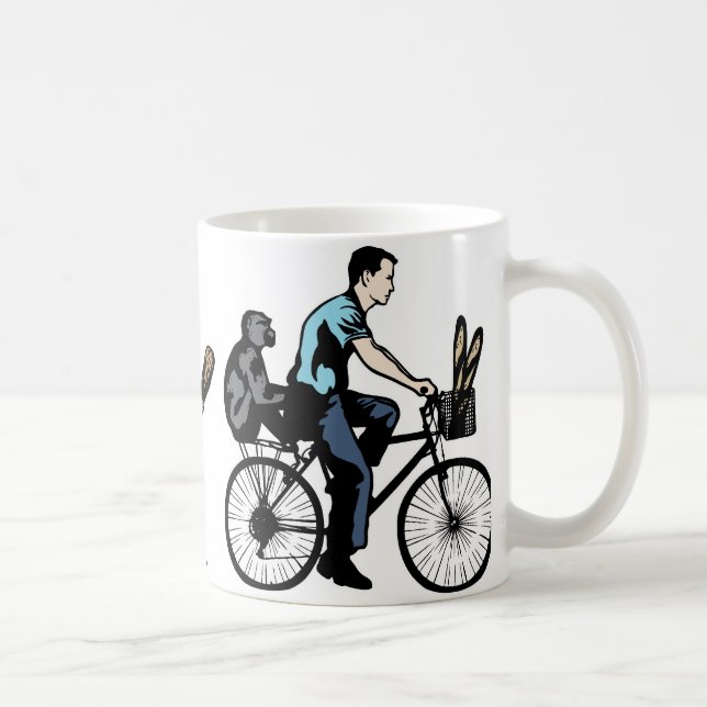 Apa på cykeln kaffemugg (Höger)