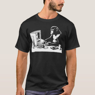 apa på datorn t shirt