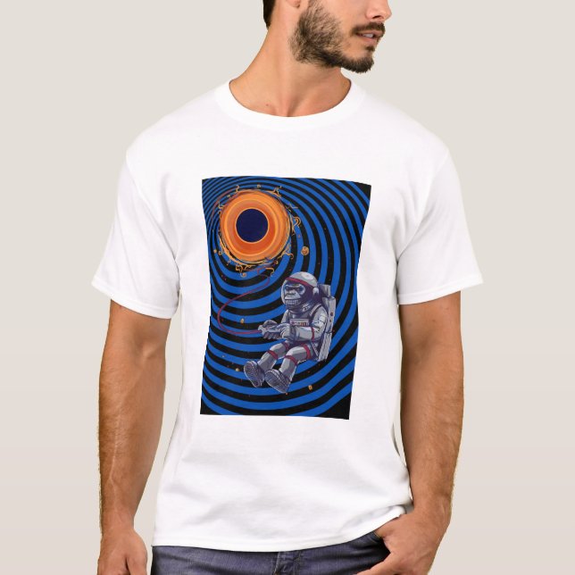 apa på rymdflyg t shirt (Framsida)