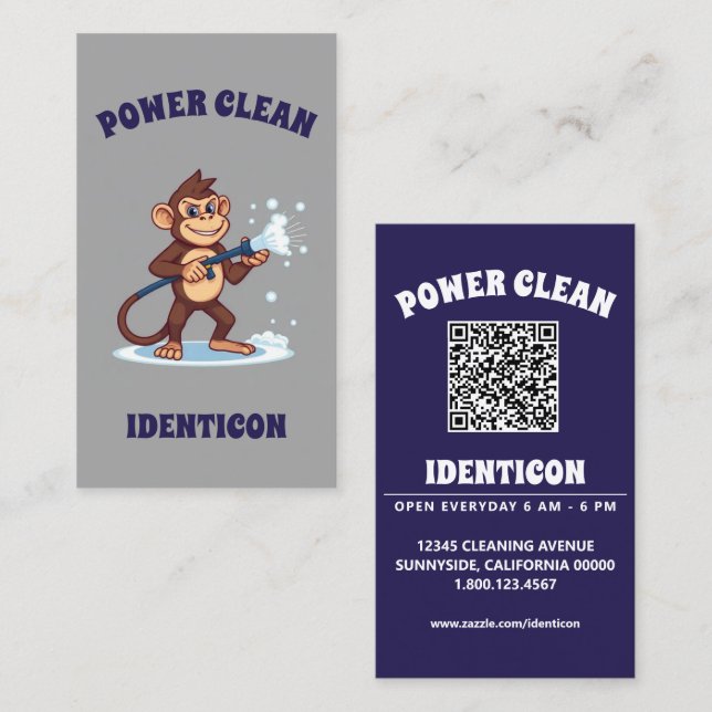 Apa Rengöring med QR-kod Visitkort (Fram/baksida)