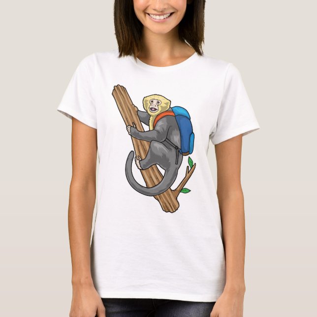 Apa ryggsäck skola t shirt (Framsida)