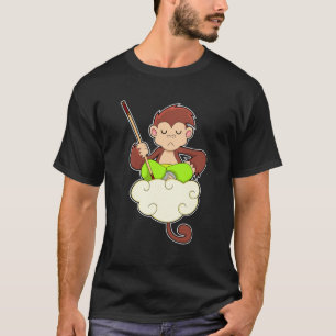 Apa sittande med korslagda ben på moln t shirt