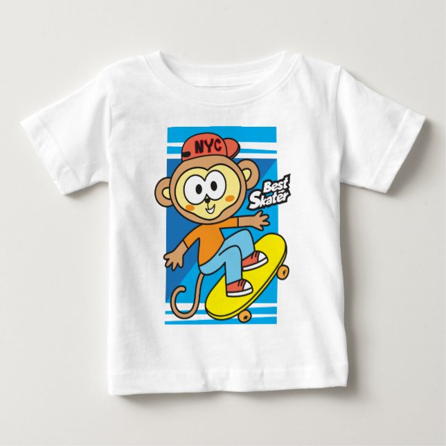 Apa skateboard bebis  t shirt (Framsida)