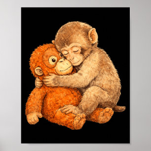 Apa slående grafisk tee poster
