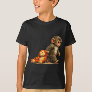 Apa slår baby makak liten stöt stor söt t shirt