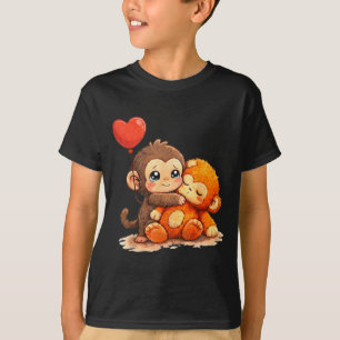 Apa slår baby söt baby rolig djur stor kärlek  t shirt