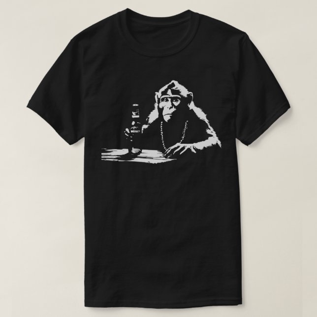 apa som dricker öl t shirt (Design framsida)