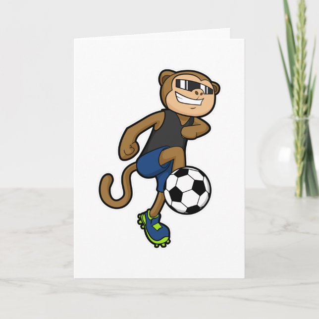 Apa som fotbollsspelare på fotboll kort (Framsida)