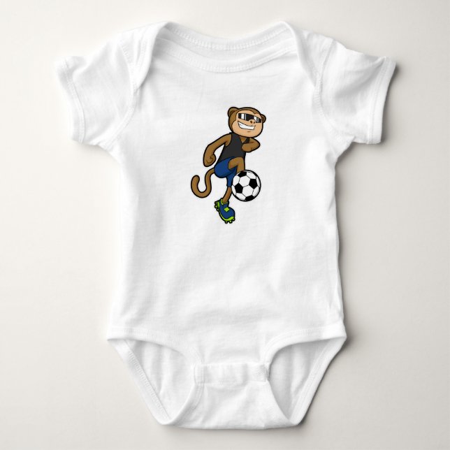 Apa som fotbollsspelare på fotbollsplan t shirt (Framsida)
