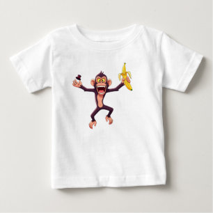 Apa som håller en banan t shirt