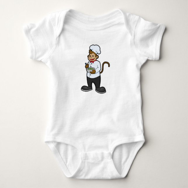 Apa som kock med skål t shirt (Framsida)