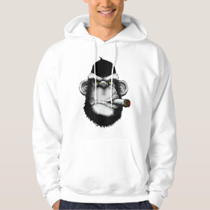 Apa som röker cigarr Premium Hoodie