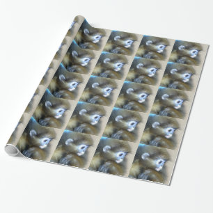 Apa som slår in papper presentpapper