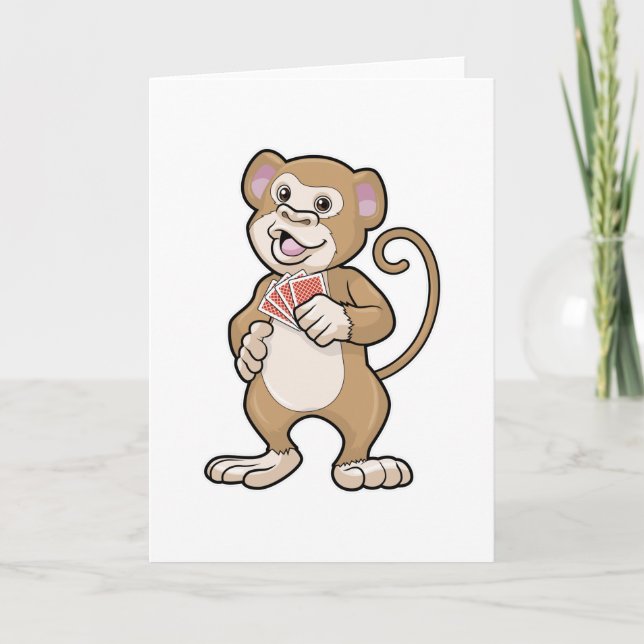 Apa som spelar poker med poker kort (Framsida)