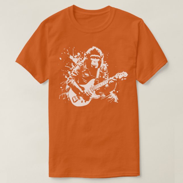apa spelar gitarr t shirt (Design framsida)