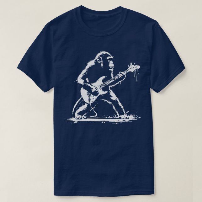 apa spelar gitarr t shirt (Design framsida)