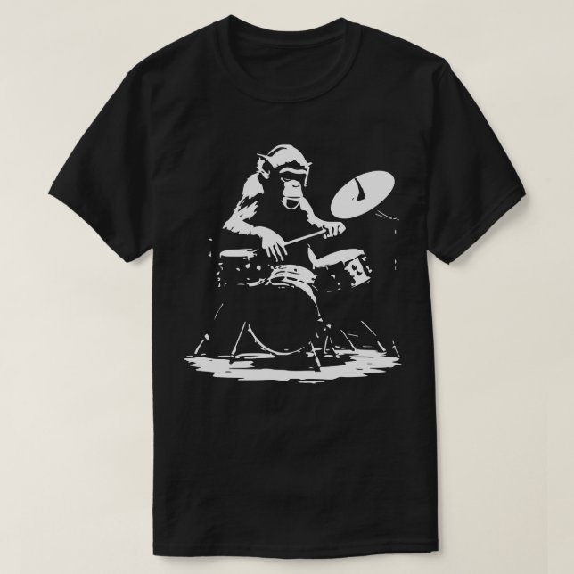 apa spelar på trummor t shirt (Design framsida)