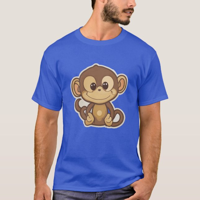 Apa tecknad djur retro t shirt (Framsida)