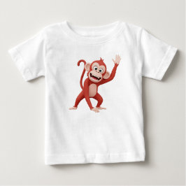 Apa tecknad figur vinkar hej t shirt