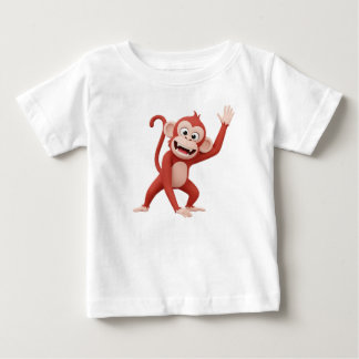 Apa tecknad figur vinkar hej t shirt