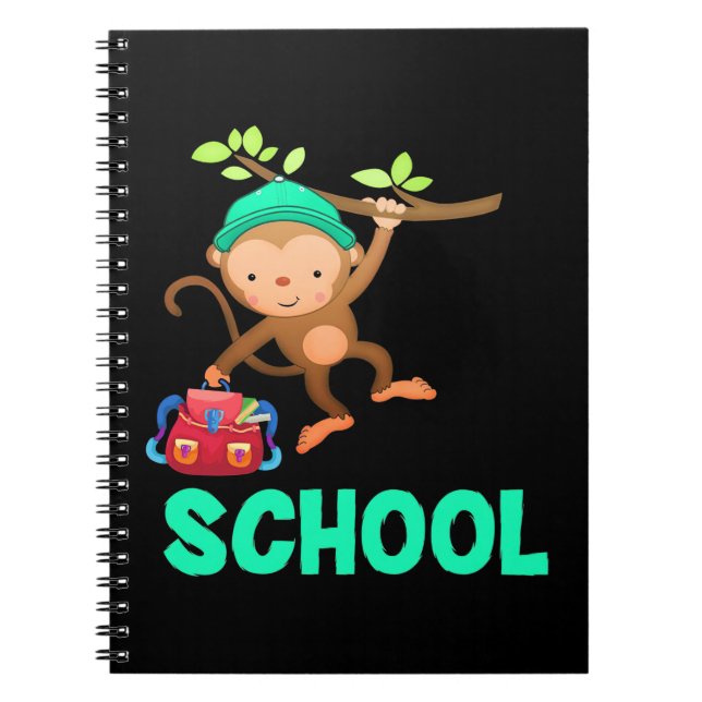 Apa Tillbaka I Skolan Anteckningsbok (Framsidan)