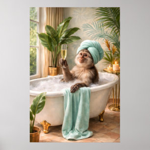 Apa Tryckeri Tryck, Rolig Tropisk Badrumsvägg Kons Poster