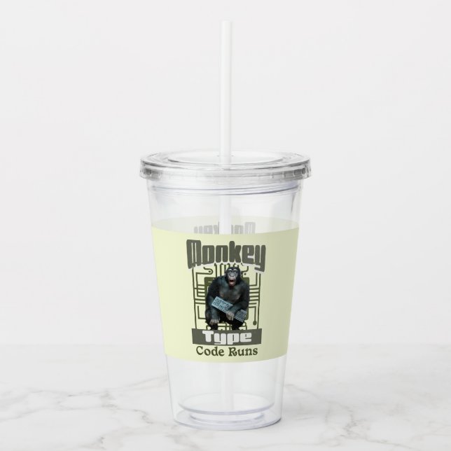 Apa Typar, Koden Körs Konstigt Fullstack-utvecklar Take Away Mugg (Framsida)