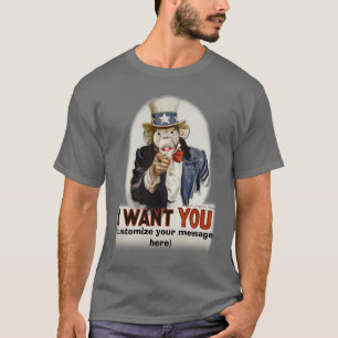 Apa Uncle Sam, (skräddarsy ditt meddelande här), Tröja