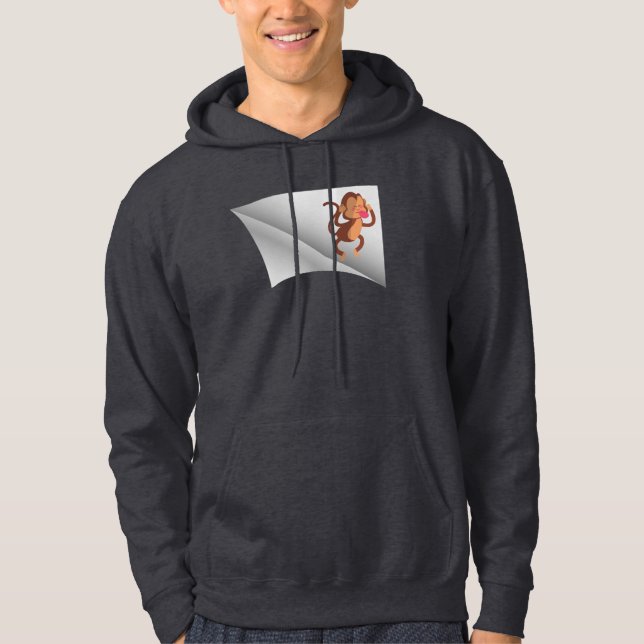 apa under plåstret hoodie (Framsida)