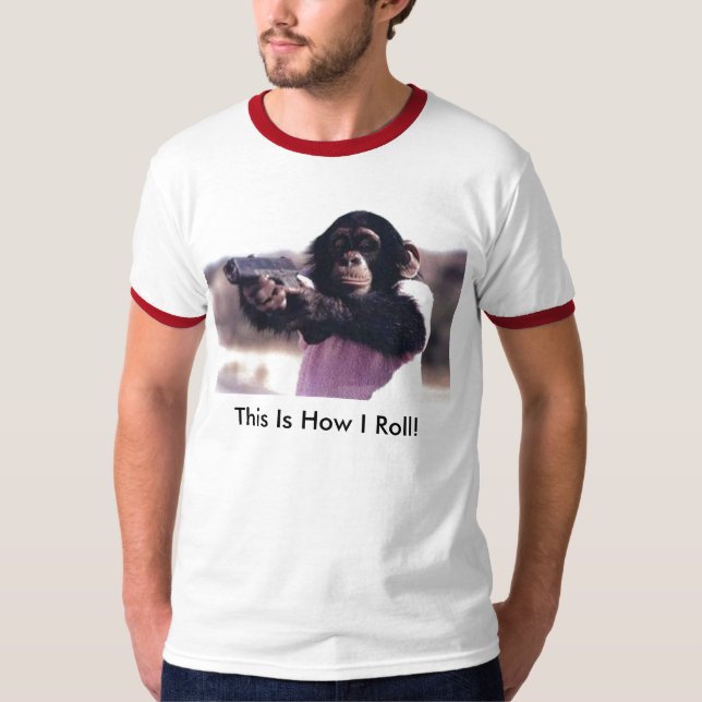 apa-vapnet detta är hur jag rullar! tee shirt (Framsida)