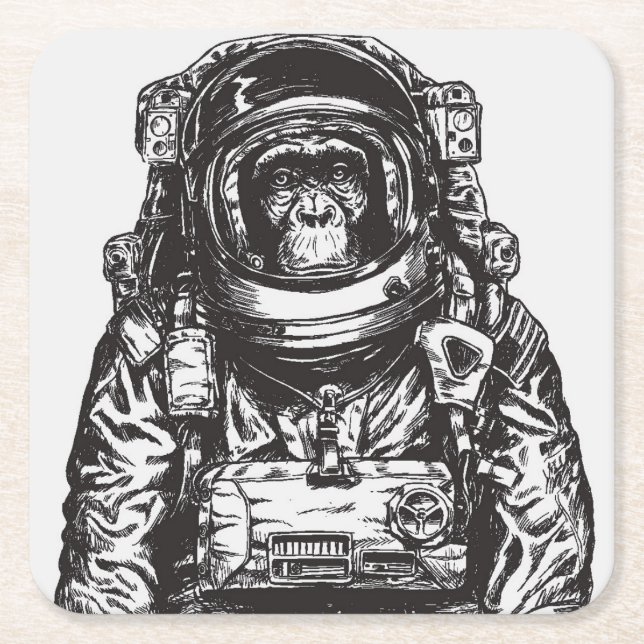 Apaastronaut Underlägg Papper Kvadrat (Framsidan)