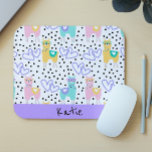 Apaca Llama Personlig Lila för färgstark Rosa Musmatta<br><div class="desc">Den här designen har skapats med digitalteknik. Det kan vara personlig genom att klicka på anpassningsknappen och ändra färg, lägga till namn, initialer eller ord. Kontakta mig på colorflowcreations@gmail.com om du vill ha denna design på en annan produkt. Köp min ursprungliga abstrakt-akrylmålning för försäljning på www.etsy.com/shop/colorflowart. Se fler av mina...</div>
