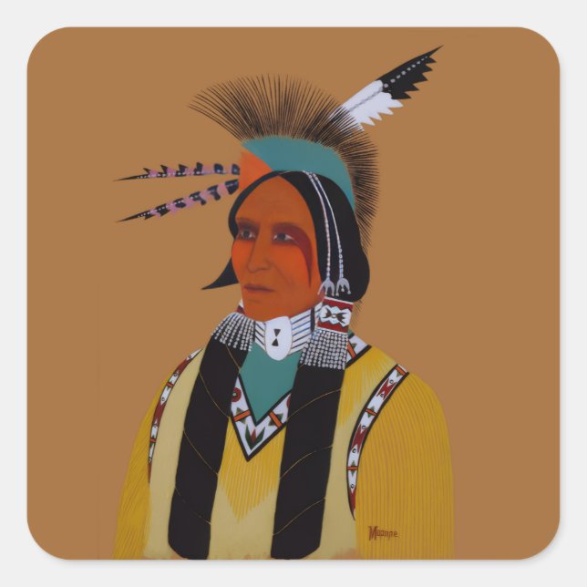 Apache Ben Fyrkantigt Klistermärke (Framsida)