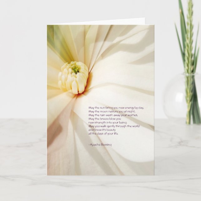 Apache Blating Magnolia Greeting Card Kort (Framsida)