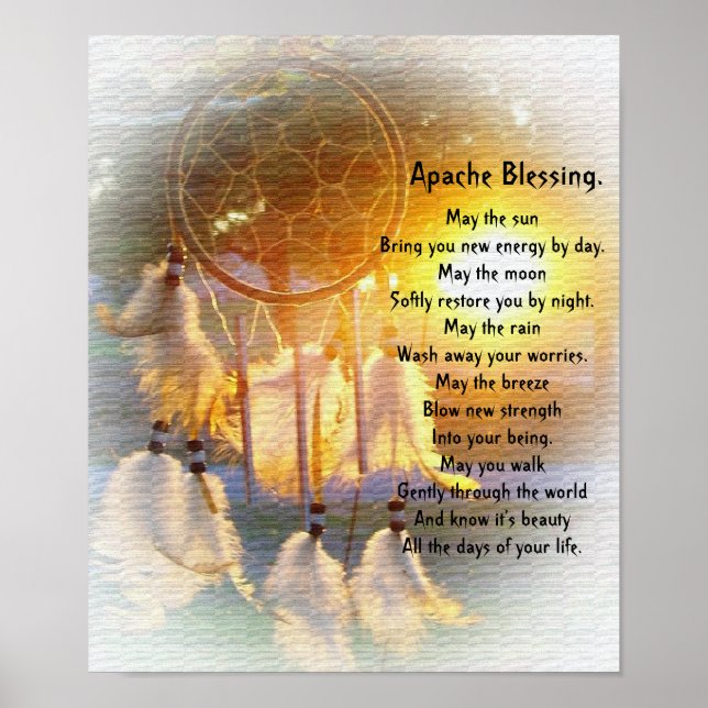 Apache Blessing drömamcatcher Poster (Framsidan)