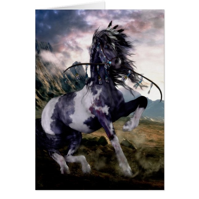 Apache Blue Painting Horse Hälsningskort (Framsidan)