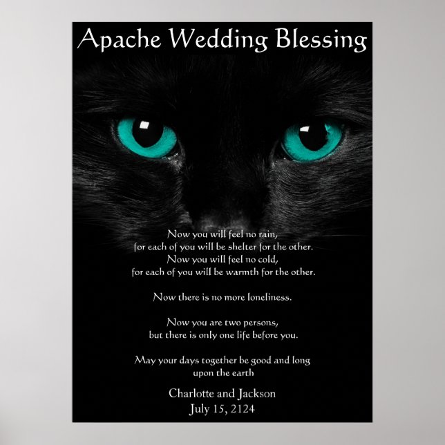 Apache Bröllop Blating Black Cat Poster (Framsidan)