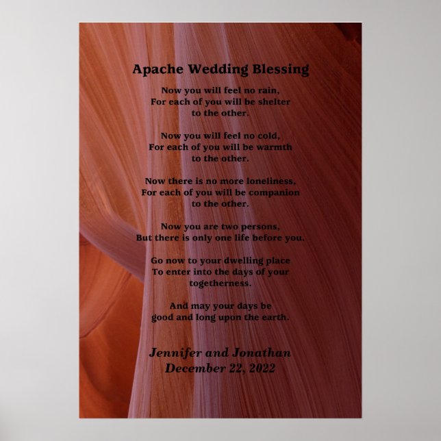 Apache Bröllop Blating Canyon Photo 20x28 Matte Poster (Framsidan)