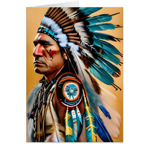 Apache Bröllop Blating Indian Chief Hälsningskort