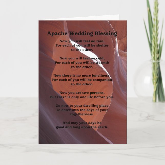 Apache Bröllop Blating känner ingen regn Hälsning Kort (Framsida)