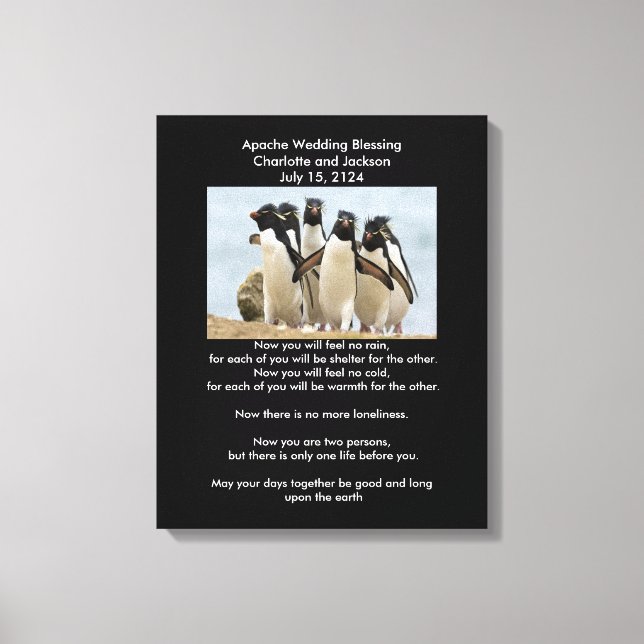Apache Bröllop Blating Penguins Canvastryck (Framsida)