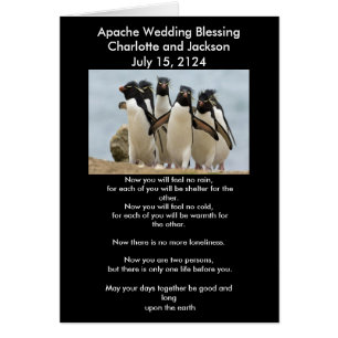 Apache Bröllop Blating Penguins Hälsningskort
