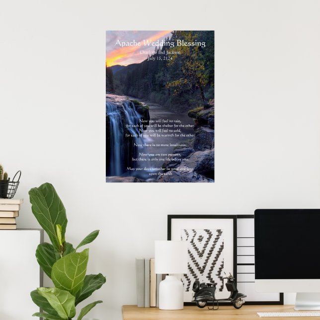 Apache Bröllop Blating River Vatten Falls Poster (Hemmakontoret)