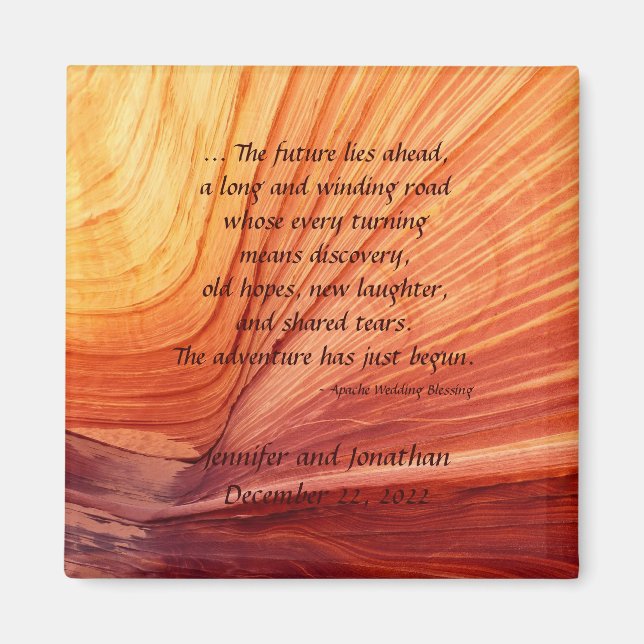 Apache Bröllop Blating Southwest Square Magnet (Framsidan)